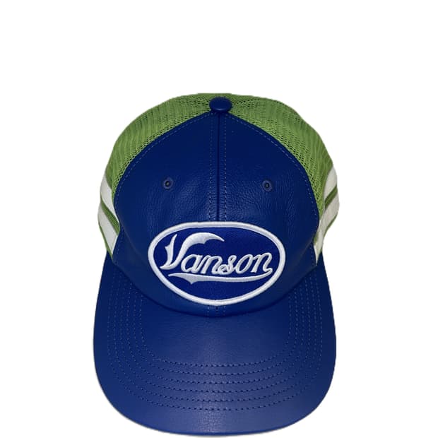 밴슨 레더 메쉬 캡 (블루/그린)