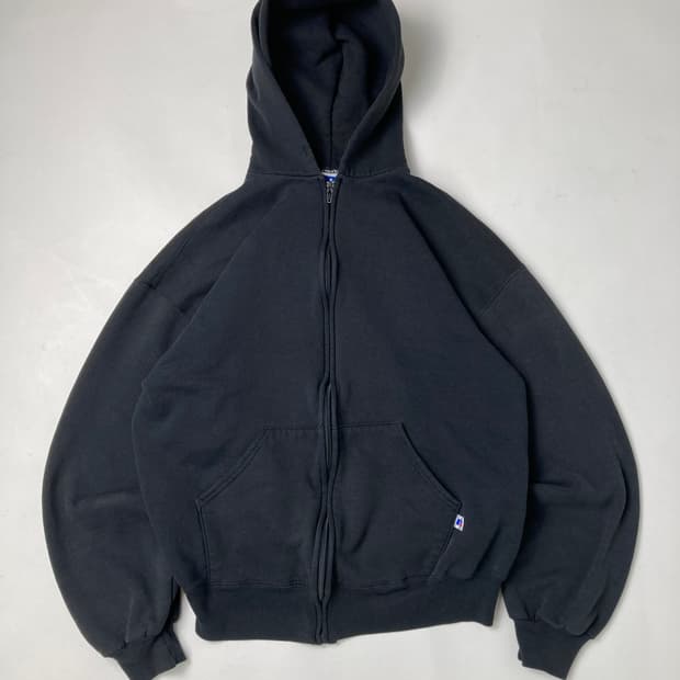 90s Russell Zip Up Hoodie (black)