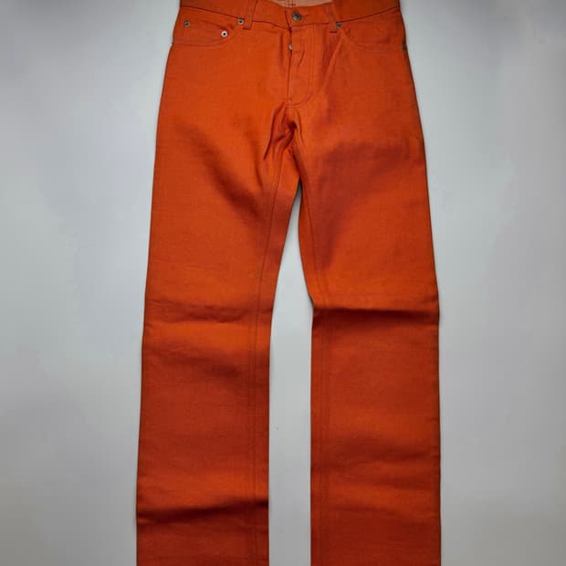 Helmut Lang Safety Orange Raw Denim