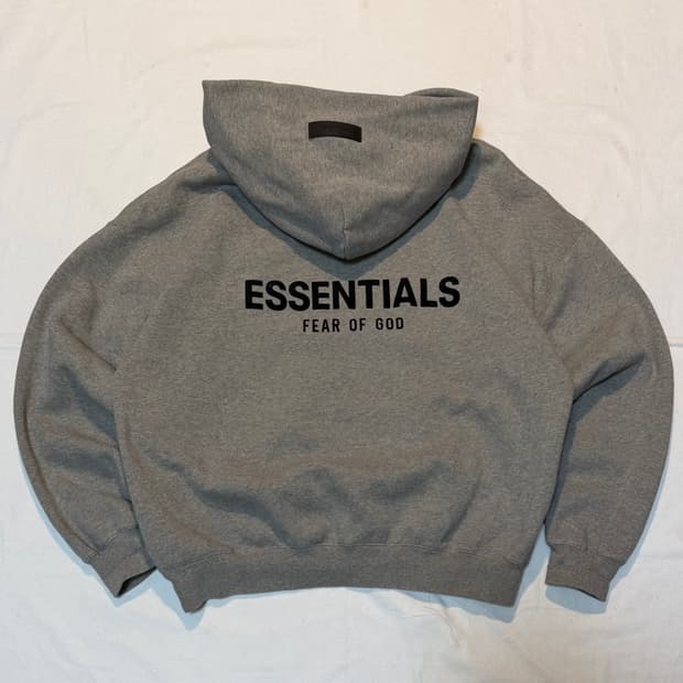 에센셜 피어오브갓 빅로고 후드티 그레이