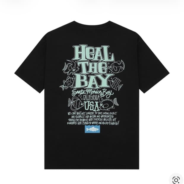 M) 스투시 힐 더 베이 오션 피그먼트 다이드 티셔츠 블랙