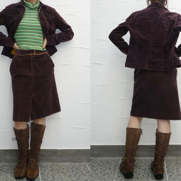 Deep plum corduroy set