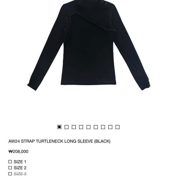 지초이 스트랩 터틀넥 롱슬리브 블랙