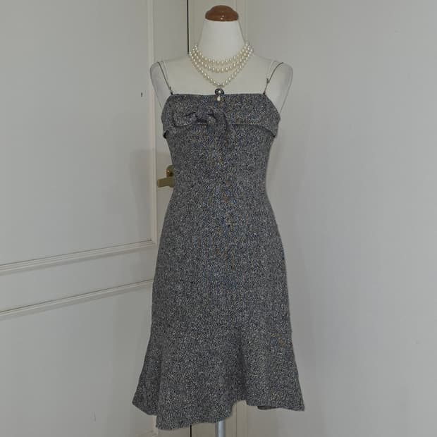 일본빈티지)트위드 로맨틱 히메라떼갸루st 고딕 진주앤틱 머메이드원피스