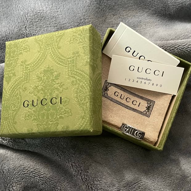 구찌 마몽 더블 G링 실버반지 11호