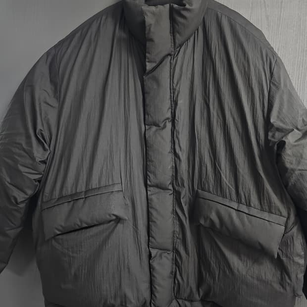 TNGT 정품 에어웜 오버핏 헤비 구스다운 숏패딩 블랙 100사이즈