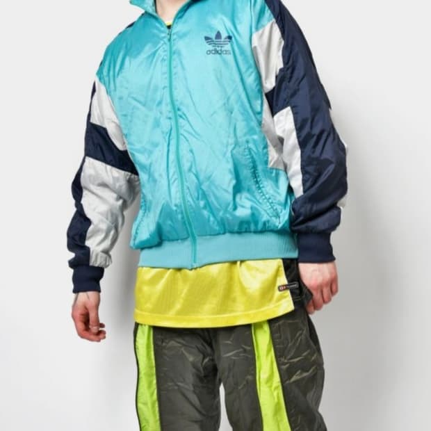 아디다스 올드스쿨 빈티지 바람막이  자켓