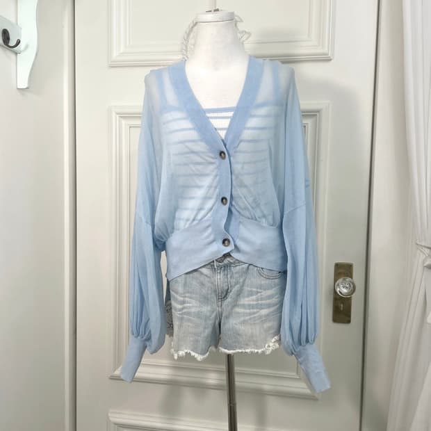sky blue summer cardigan&stripe summer s