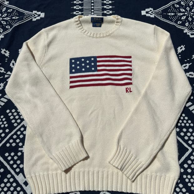 폴로 랄프로렌 made in USA 성조기 니트 M
