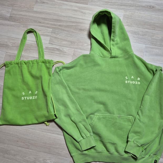 아이앱 스튜디오 피그먼트 후드티 애플민트