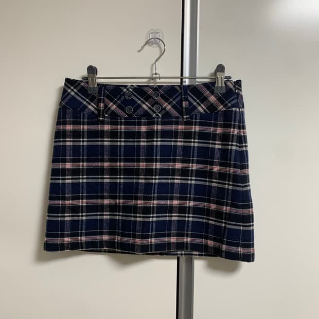클루리스st 체크 네이브 미니 스커트