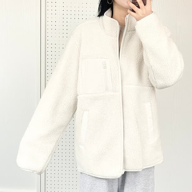 (정품/새상품) 자주 남성 아이보리 덤블보아 집업 점퍼