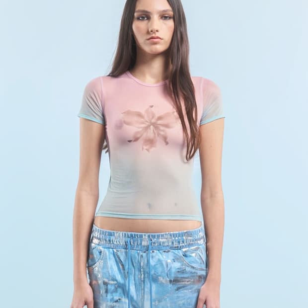 2000아카이브 METAL FLOWER SEE-THROUGH T-SHIR