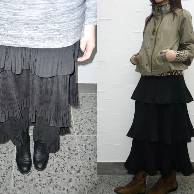 pleats cancan skirt