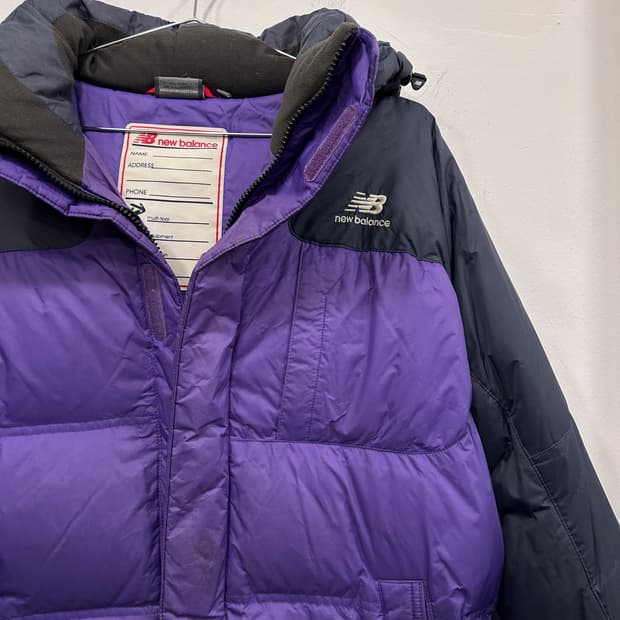 뉴발란스 덕다운 배색 후드탈착 하이킹 패딩