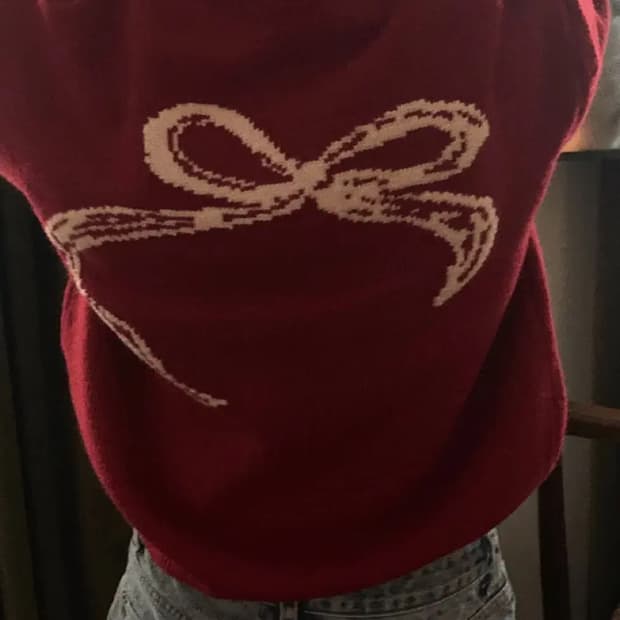 메이비베이비 [dearest] Magnolia 가디건-홀리데이레드