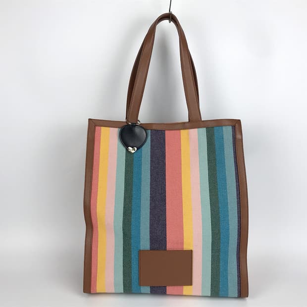 폴스미스 스트라이프 캔버스 토트백 가방