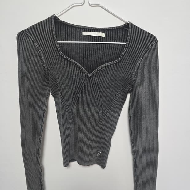 스위트 하트 피그먼트 롱 슬리브 (차콜)