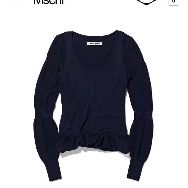 미스치프 니트RIPPLE LAYERED KNIT TOP_DEEP NAVY