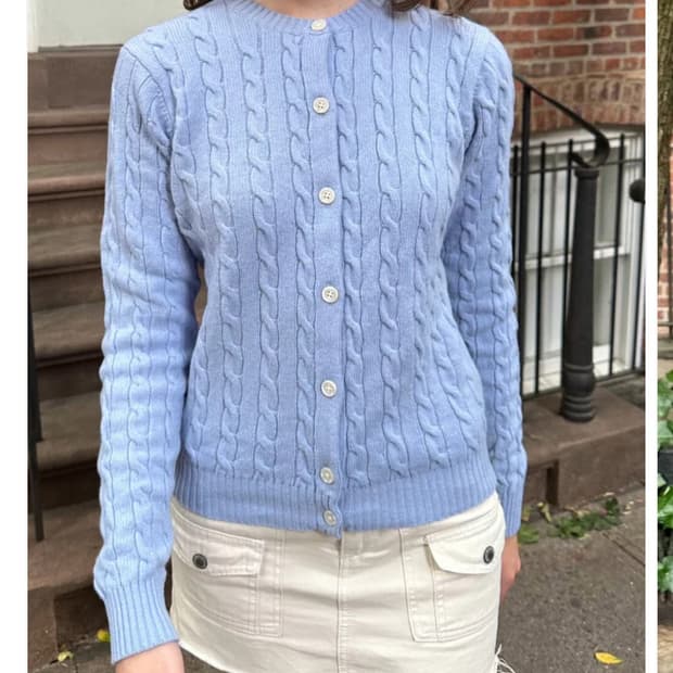 브랜디멜빌 케이블 가디건 스카이블루