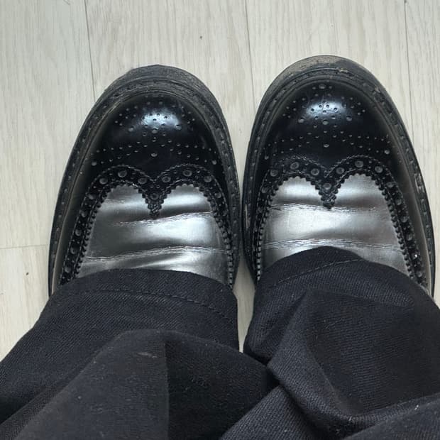 10s Prada 희귀 아카이브 더블 몽크스트랩 실버 로퍼 클리퍼
