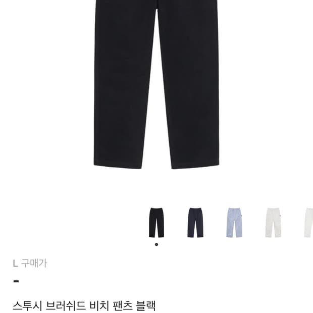 스투시 브러쉬드 비치팬츠 블랙L