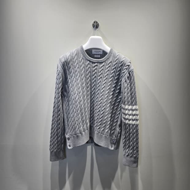 [중고/정품] 톰브라운 아란 케이블 사선 모헤어 울 니트 3