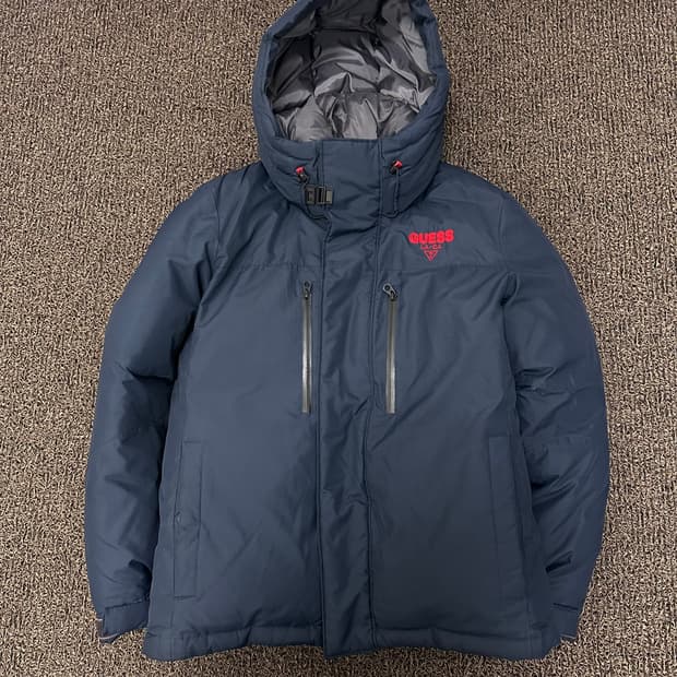 GUESS 게스 덕다운 후드 패딩 점퍼 XL