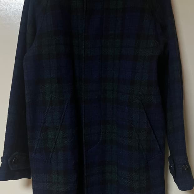 빔즈플러스 해리스트위드 발마칸 코트 블랙와치 M