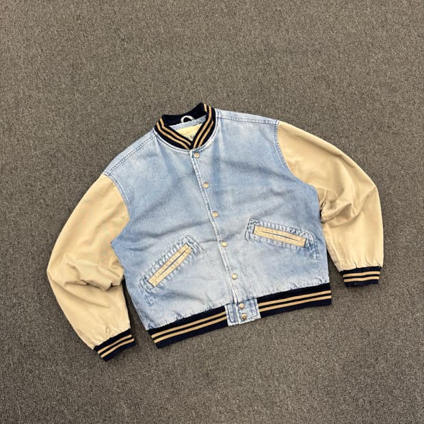 L)OLD NAVY 빈티지 데님 바시티자켓