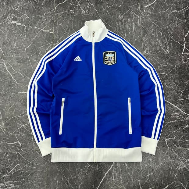 아디다스 블루 삼선 아트헨티나 트랙탑 져지 자켓