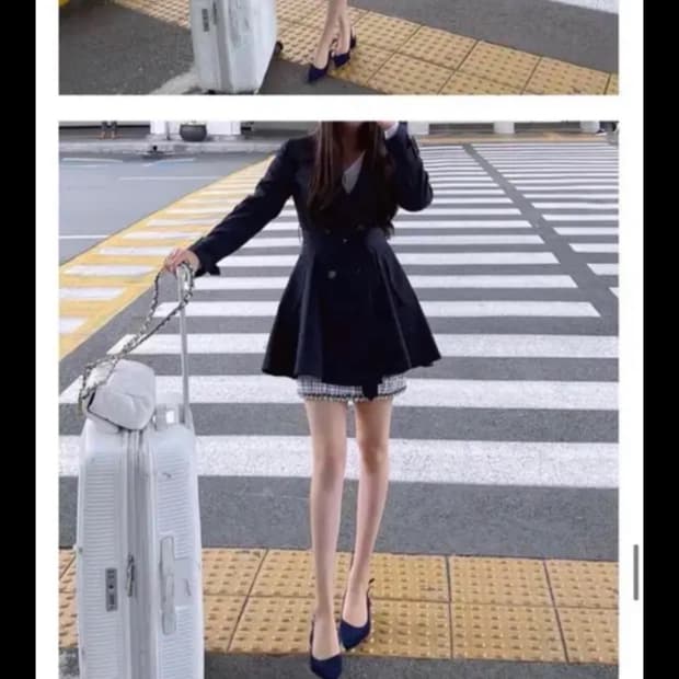 메이윤 숏트렌치 네이비 M