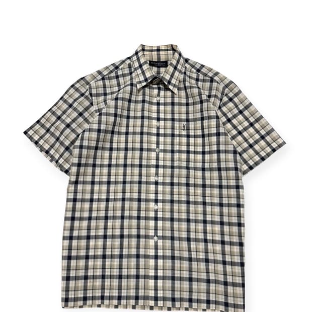 YSL 입생로랑 체크 반팔 셔츠