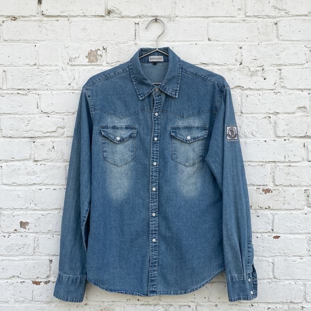 Moncler Gamme Bleu 데님 셔츠