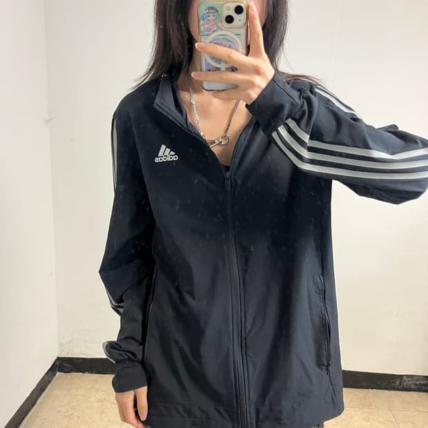 Adidas Black Windbreaker