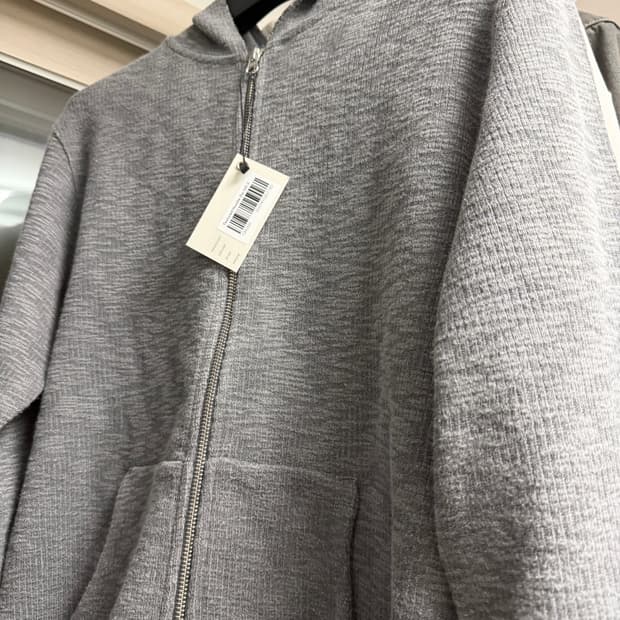 모노프리베 텍스쳐 후드집업 그레이-2