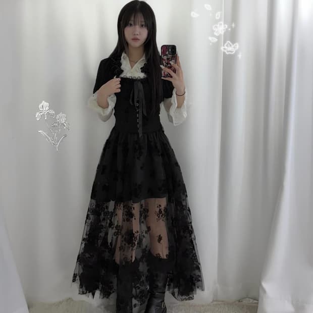 유카리깔 플라워 오리엔탈 무채색 코디세트