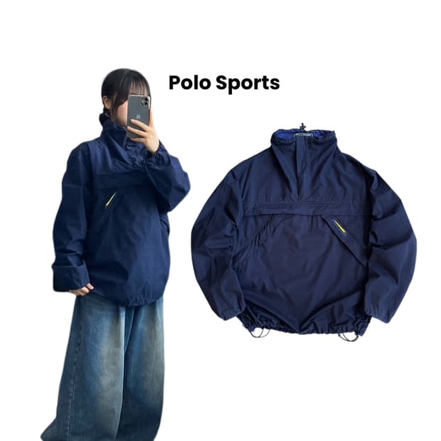 폴로스포츠 90s 풀오버 올드스쿨 아노락 바람막이