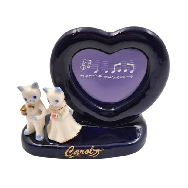 00s 웨딩 고양이 하트 도자기 액자&오르골