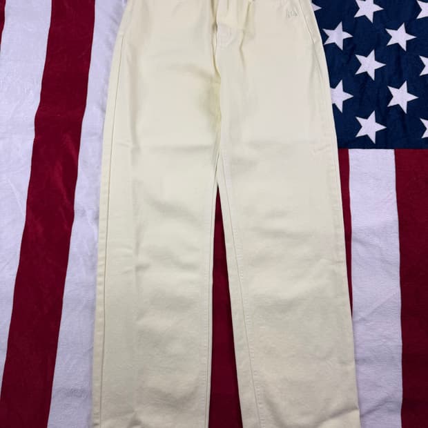 마틴킴 크림 로고 데님 S ✨ 상태 좋음