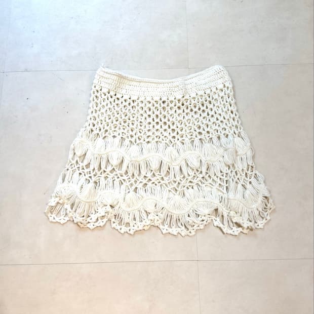 ivory crochet lace skirt