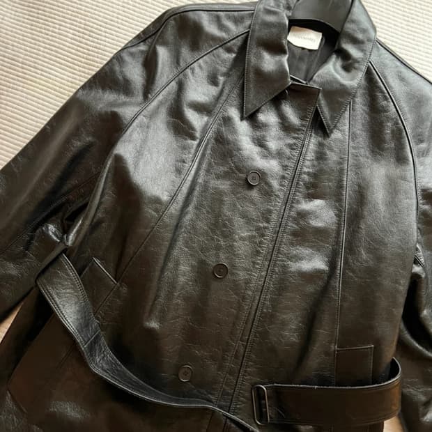 [누마레/EE] 레더 벨티드 트렌치코트 / m size