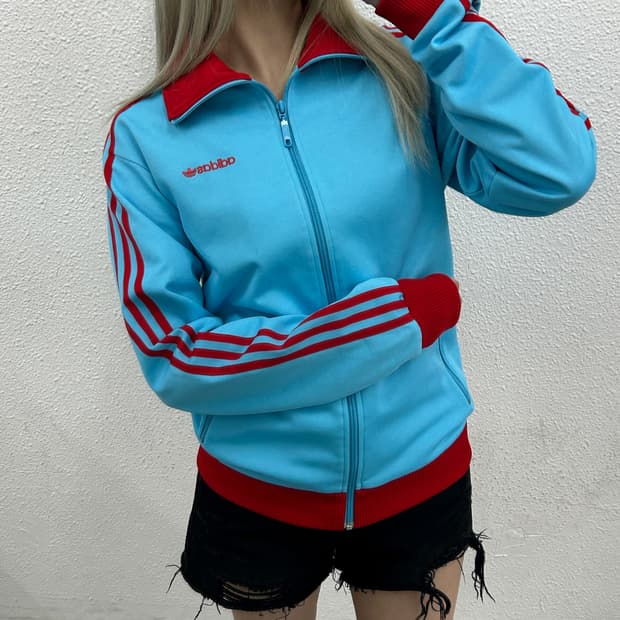 아디다스 레드라인 소라배색 트랙탑 M