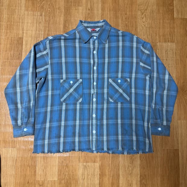 세인트 미카엘 체크 플란넬 셔츠 블루 옐로우 - 23AW