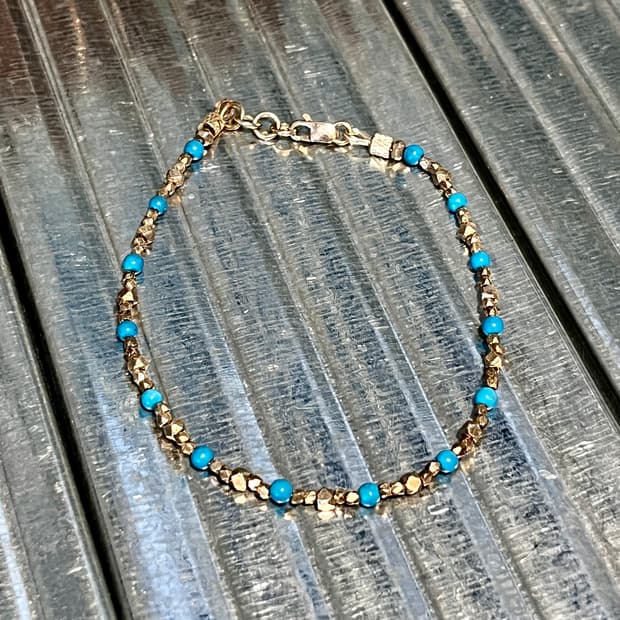 실버 비즈 터키석 팔찌 인디언주얼리 네이티브아메리칸