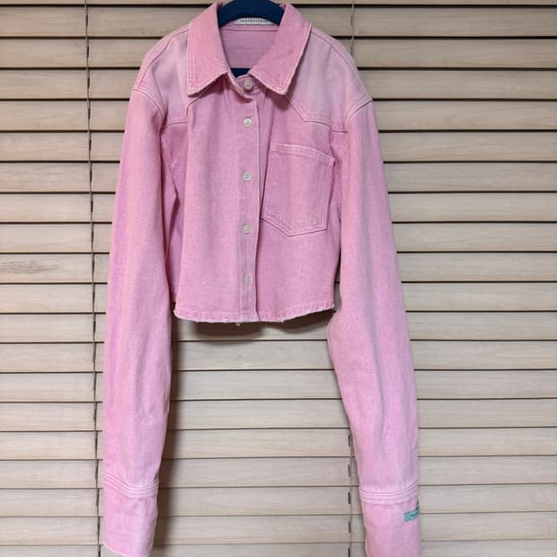InstantFunk crop denim jacket(pink)