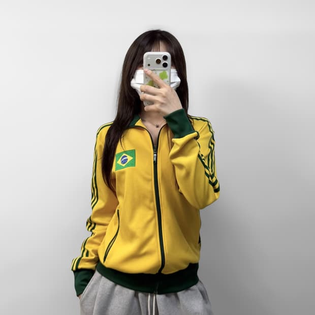 아디다스 브라질 트랙탑 져지 옐로우 그린