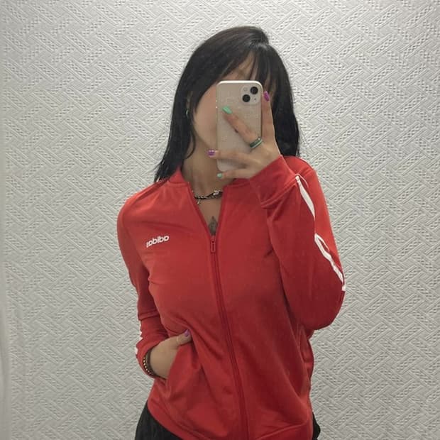 아디다스 레트로 Y2K 코랄컬러 트랙탑 져지 집업 M C06775