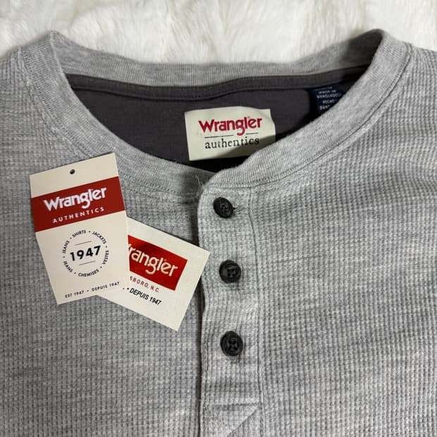 [M] 미국 현행 랭글러 와플 헨리넥 롱슬리브 그레이