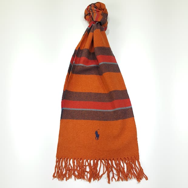 MX611 폴로 00s 울 멀티스트라이프 오렌지 머플러 목도리
